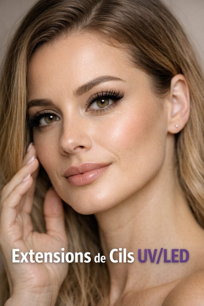 regard sublimé avec extensions de cils UV/LED