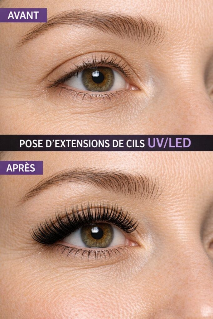 résultat avant après pose UV/LED Derm’Illusion